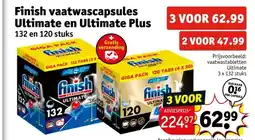 Kruidvat Finish vaatwascapsules Ultimate en Ultimate Plus aanbieding