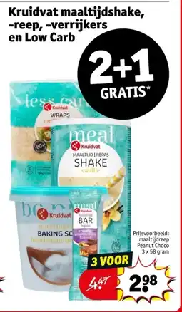 Kruidvat Kruidvat maaltijdshake, -reep, -verrijkers en Low Carb aanbieding