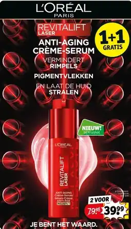 Kruidvat L'oréal revitalift laser anti-aging crème-serum aanbieding