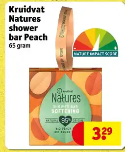 Kruidvat Kruidvat Natures shower bar Peach aanbieding