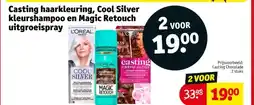 Kruidvat Casting haarkleuring, Cool Silver kleurshampoo en Magic Retouch uitgroeispray aanbieding