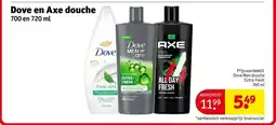 Kruidvat Dove en Axe douche aanbieding