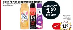 Kruidvat Fa en Fa Men deodorant en douche aanbieding