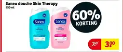 Kruidvat Sanex douche Skin Therapy aanbieding