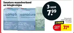 Kruidvat Sanature maandverband en inlegkruisjes aanbieding