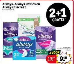 Kruidvat Always, Always Dailies en Always Discreet aanbieding