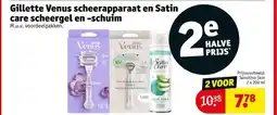 Kruidvat Gillette Venus scheerapparaat en Satin care scheergel en -schuim aanbieding