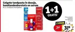 Kruidvat Colgate tandpasta in doosje, handtandenborstels en serum aanbieding