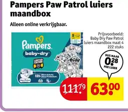 Kruidvat Pampers Paw Patrol luiers maandbox aanbieding