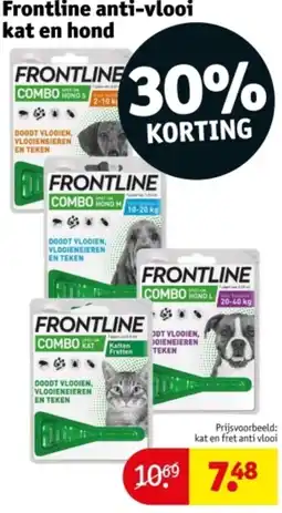 Kruidvat Frontline anti-vlooi kat en hond aanbieding