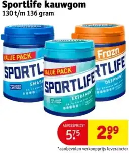Kruidvat Sportlife kauwgom aanbieding