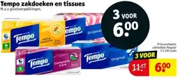 Kruidvat Tempo zakdoeken en tissues aanbieding