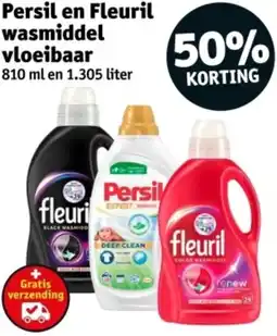 Kruidvat Persil en Fleuril wasmiddel vloeibaar aanbieding