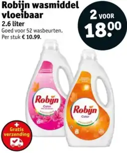 Kruidvat Robijn wasmiddel vloeibaar aanbieding