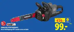 Lidl Parkside Performance Accu-kettingzaag 40 V zonder accu en lader aanbieding