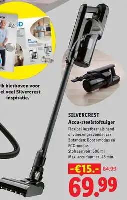 Lidl Silvercrest accu-steelstofzuiger aanbieding