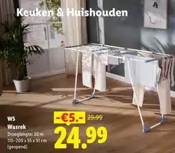 Lidl W5 Wasrek aanbieding