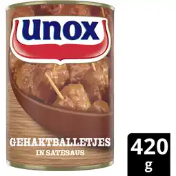 Albert Heijn Unox Snackballetjes in satesaus aanbieding
