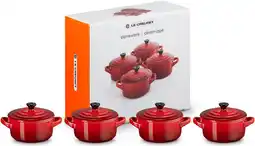 Bol.com Le Creuset Aardewerken mini pannetjes set van 4 stuks Kersenrood aanbieding