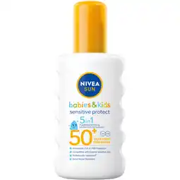 Albert Heijn Nivea Sun Babies&kids 5in1 spray spf50+ aanbieding