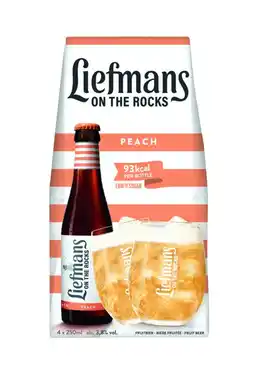 Albert Heijn Liefmans On the rocks peach 4-pack aanbieding