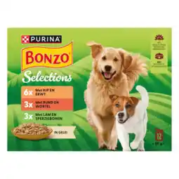 Albert Heijn Bonzo Maaltijdzakjes in gelei rund, kip, lam aanbieding