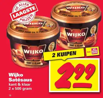 Nettorama Wijko satesaus 2 x 500g aanbieding