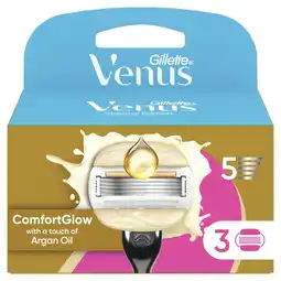 Etos Gillette Venus Comfort Glow Argan Olie Navulmesjes 3 stuks aanbieding