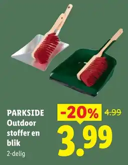 Lidl Parkside Outdoor stoffer en blik aanbieding
