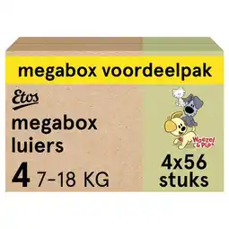 Etos Etos Woezel & Pip Luiers Maxi Maat 4 7-18 kg Megabox 4x56 stuks aanbieding