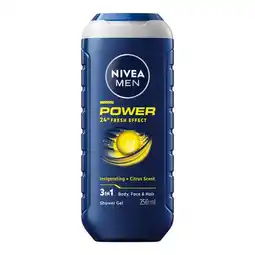 Etos NIVEA MEN Power Fresh 3-In-1 Douchegel & Shampoo 250 ML aanbieding