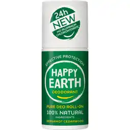 Etos Happy Earth 100% Natuurlijke Bergamot Deodorant Roller 75 ML aanbieding