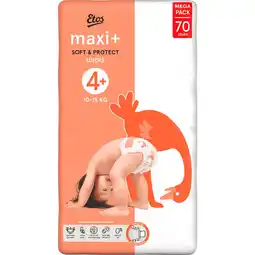 Etos Etos Luiers Maxi+ Maat 4+ Jumbo Pack 70 Stuks aanbieding