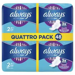 Etos Always Maandverband Ultra Day Long Wings Quatro Pack 48 stuks aanbieding