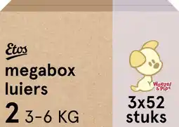 Etos ETOS Woezel & Pip Luiers Mini Maat 2 Megabox 156 stuks aanbieding