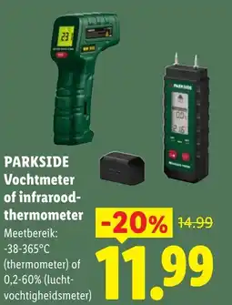 Lidl Parkside Vochtmeter of infrarood thermometer aanbieding