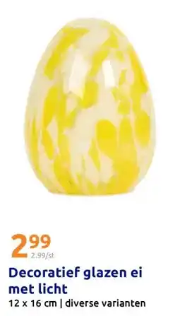 Action Decoratief glazen ei met licht aanbieding