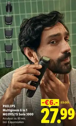 Lidl Philips Multigroom 6 in 1 MG3915/15 aanbieding