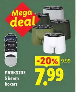 Lidl Parkside 5 heren boxers aanbieding