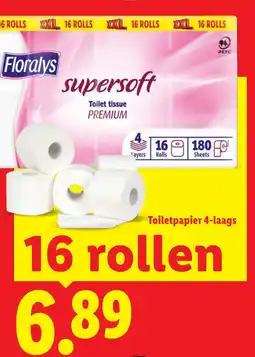 Lidl Floralys toiletpapier 4-laags aanbieding