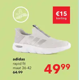 Scapino Adidas Rapidfit Wide Fit dames sneakers grijs aanbieding