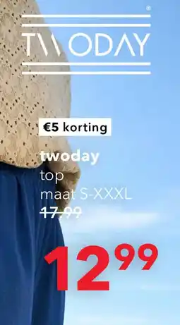 Scapino TwoDay kanten dames top beige aanbieding