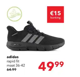 Scapino Adidas Rapidfit Wide Fit dames sneakers zwart aanbieding