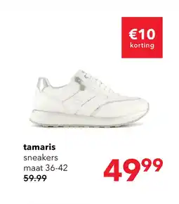 Scapino Tamaris dames sneakers wit zilver aanbieding
