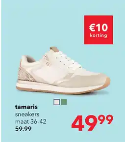 Scapino Tamaris sneakers dames wit beige aanbieding