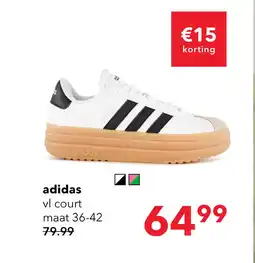 Scapino Adidas VL Court Bold dames sneakers wit zwart aanbieding