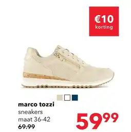 Scapino Marco Tozzi dames sneakers beige aanbieding