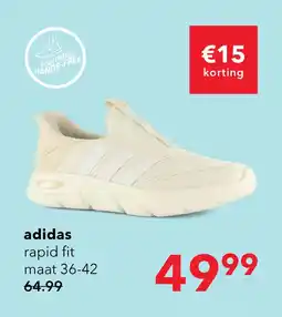 Scapino Adidas Rapidfit Wide Fit dames sneakers beige aanbieding