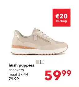 Scapino Hush Puppies leren dames sneakers beige aanbieding