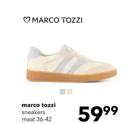 Scapino Marco Tozzi dames sneakers beige blauw aanbieding